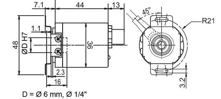 MDG 36 E Stecker Axial